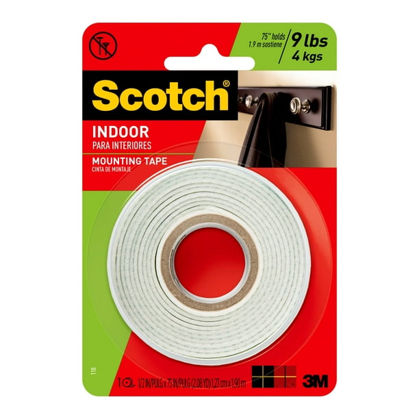 Scotch Indoor Double Sided Mounting Tape 1 2 In X 75 In 1 Roll Walmart Com Walmart Com