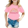 thumbnail image 1 of MEZZALL T-Shirt Décontracté à Lettres pour Filles, Col Rond, Manches Courtes, 10-11 Ans, 1 of 3