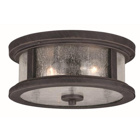 13 in. Cumberland Outdoor Flush Mount, Rust Iron