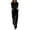 04#Black, variant on Women's summer one-piece set, round neck sleeveless wide-leg pants set, jumpsuit with pockets