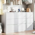 thumbnail image 3 of AOGLLATI White 7 Drawer Dresser with Charging Station, Wood Tall Chest of Drawers for Bedroom, Modern Handleless Drawer Cabinet, Large Capacity Storage Organizer for Living Room, 3 of 9
