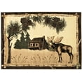 thumbnail image 2 of Lodge, Cabin Nature and Animals Area Rug - Nature Pattern Cabin Area Rug - Abstract, Chocolate/Beige/Green-Bear/Lodge, 2 of 8