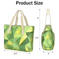 thumbnail image 3 of Tote Bag for Women - Green and Yellow Modern Art Geometric Shoulder Bag - Large Utility Work Duffle Bag with Zipper Handbag for Travel, Work, Sprots, 3 of 5