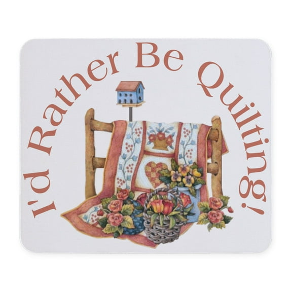 CafePress - Rather Be Quilting Mousepad - Non-slip Rubber Mousepad, Gaming Mouse Pad