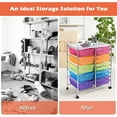 thumbnail image 5 of KOTEK 15-Drawer Rolling Storage Cart, Multipurpose Mobile Utility Cart with 4 Wheels, Home Office School Tools Scrapbook Paper Organizer (Multicolor), 5 of 8