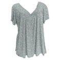 thumbnail image 2 of MPWEGNP Tops Sleeves Blouse Short Shirt Pullover Size Plus Women V Neck Print Women'S Blouse Grey 2XL, 2 of 4