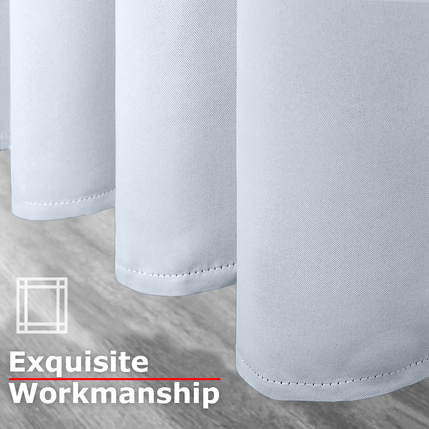 Ample Decor Blackout Curtain 46 x 84 inch Steel Grey Set of 4 Panels, Room Darkening for Bedroom, Noise Reducing, Privacy Protection