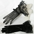 thumbnail image 4 of Winter Gloves Men and Women Winter Clothes for Women Sunscreen Black Sexy Lace Gloves Dance Party Bow Fishing Net Lace Gloves, 4 of 5