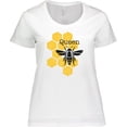 thumbnail image 3 of Inktastic Honeycomb Queen Bee Women's Plus Size T-Shirt, 3 of 5