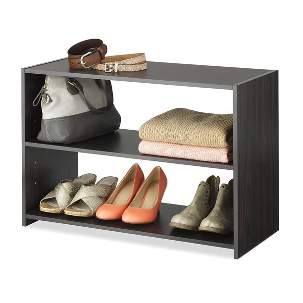 Stackable 27" Wide 3Shelf Storage Organizer, Espresso