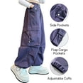 thumbnail image 4 of Happy Cherry Kids Cargo Trousers Girls Baggy Trousers Multi Pockets Pants Loose Y2K Hip Hop Pants Wide Leg 9-10 Years, 4 of 7