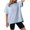 Light Blue,S, variant on Women Loose Crew Neck T-Shirts Casual Belly Shirts Trendy Outfit Clothes,Oversized T Shirts for Women Crewneck Short Sleeve Casual Summer Tops Lightweight Loose High Low Blouse