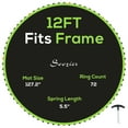 thumbnail image 2 of Soozier Trampoline Replacement Mat, Fits 12' Trampoline w/ 72 V-Hooks & 5.5" Springs, 8 Rows of Stitching & Tool (Spring & Frame not Included), Green, 2 of 9
