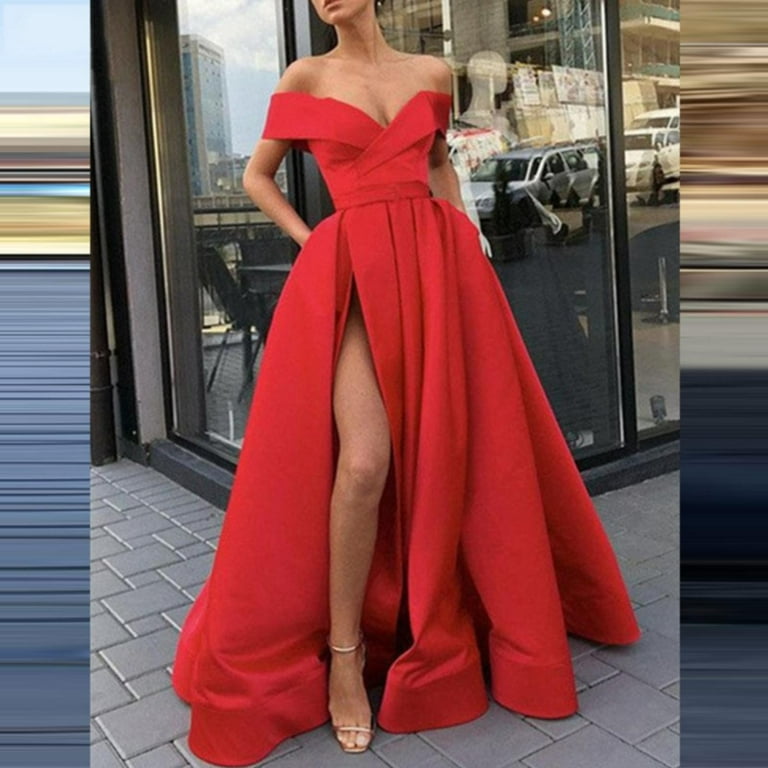 XLZWNU Formal Dresses for Women Prom Dress Red Dresses for Women Cocktail Dress Backless Long Dresses Evening Dress Going Out Dresses for Women Graduation Dresses for Women 2024 1Pc Dress Red S