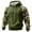 Green, variant on Pullover Hoodie with Camouflage Print Sleeves Drawstring Hood Front Pouch Pocket Long Sleeve Casual Sweatshirt for Men Women Dark Blue L