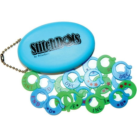 PolarKnit Inc. 75055 StitchDots Stitch Markers-Blue & Green