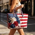 thumbnail image 4 of American 250th Anniversary Patriotic Tote Bag, Quilted Large Capacity Reusable Shoulder Bag for 4th of July Independence Day, 4 of 5