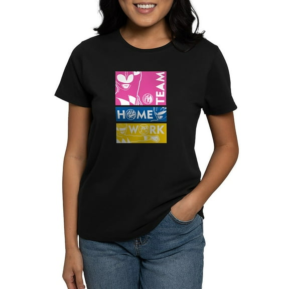 CafePress - Power Rangers Team Home Work Women's Value T Shirt - Women's Traditional Fit Dark T-Shirt
