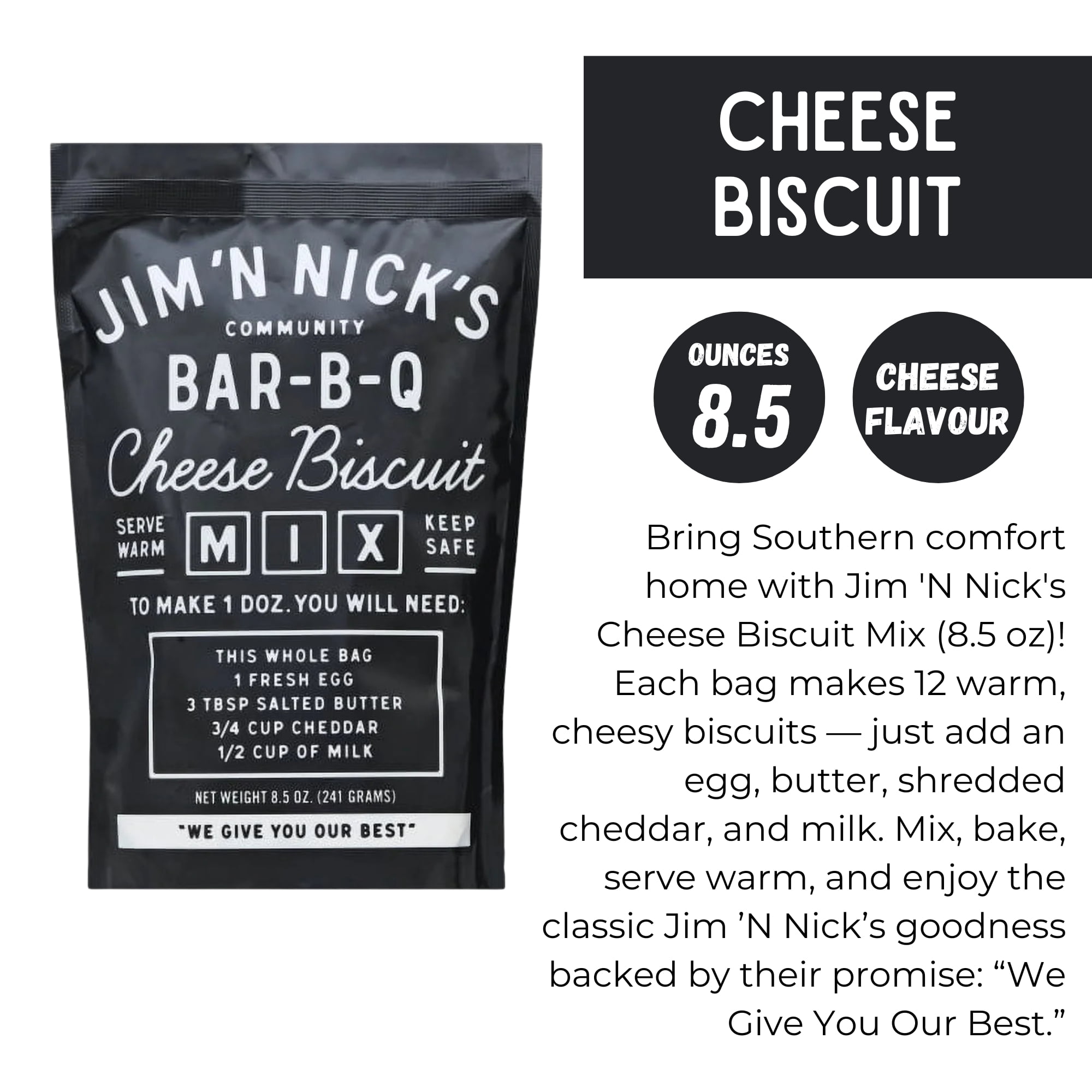 (2 pack) Jim N Nicks Bar-B-Q Cheese Biscuit Mix, 8.5 oz