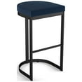 thumbnail image 1 of Amisco Lester 30 in. Bar Stool - Blue Polyurethane / Black Metal, 1 of 9
