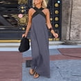 thumbnail image 2 of Women’s Sleeveless Maxi Dress with Cross Halter Neck and Loose Fit Long Length Casual Summer Sundress Gray L, 2 of 5