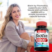 Biotin 10,000 mcg | 360 Tablets | Vitamin B7 Supplement for Hair, Skin & Nails | One Tablet Daily | by Fito Medic's