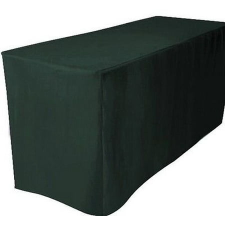 5' Ft. Fitted Polyester Table Cover Trade Show Booth Dj Tablecloth Hunter Green, 1-Piece Design - 4 Sided And Top Together By Tablecloth