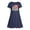 Dark Blue, variant on Summer Dress for Girls 4th Of July American Flag Printed Dresses Casual A-Line Short Sleeve Cute Tank Dresses Fashion Independence Day Round-Neck 4-13 Years