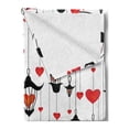 thumbnail image 2 of Love Soft Flannel Fleece Throw Blanket, Lanterns and Heart for Valentine's Day Small Lamp Classic Antique, Cozy Plush for Indoor and Outdoor Use, 50" x 70", Vermilion Scarlet, by Ambesonne, 2 of 5