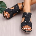 thumbnail image 4 of BADHUB Womens Orthopedic Sandals Arch Support Flip Flops Sandals Beach Outdoor Mesh Slides Sandal Summer Casual Boho Beach Shoes Black 37, 4 of 6