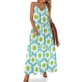 thumbnail image 1 of Vestido sin mangas con flores pop de los años 60. Vestidos largos de playa. Vestidos de novia. Vestidos para ocasiones oficiales., 1 of 7