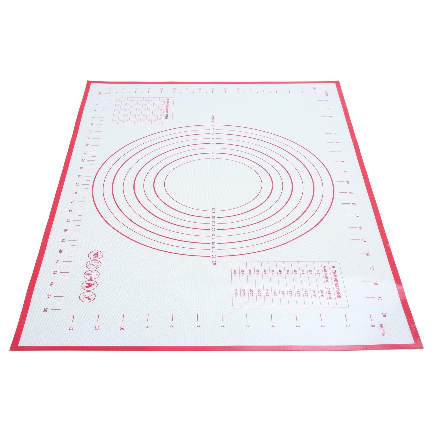 Tapis à pâtisserie réutilisable en silicone 24" x 16" Mainstays avec mesures Tapis à pâtisserie en silicone MS