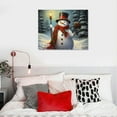 thumbnail image 4 of Canvas Print Christmas Wall Hanging with a Black Top Hat and a Red Scarf Holding a Lantern - Holiday Scene Wall Art, 4 of 4