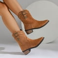 thumbnail image 4 of LOVZFMLL Bottes pour Femmes Bottes Chelsea Mi-Mollet Bout Rond Antidérapantes Talon Bloc Bas Plateforme Bottes d'Automne Hiver Chaussures, 4 of 8