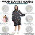 thumbnail image 5 of Wearable Oversized Blanket,Black Controllers Games Icons Black Pattern Wearable Blanket Hoodie for Adults,Cozy Hooded Blankets with Super Pockets,Super Warm Fuzzy Pullover for Women & Men, 5 of 6
