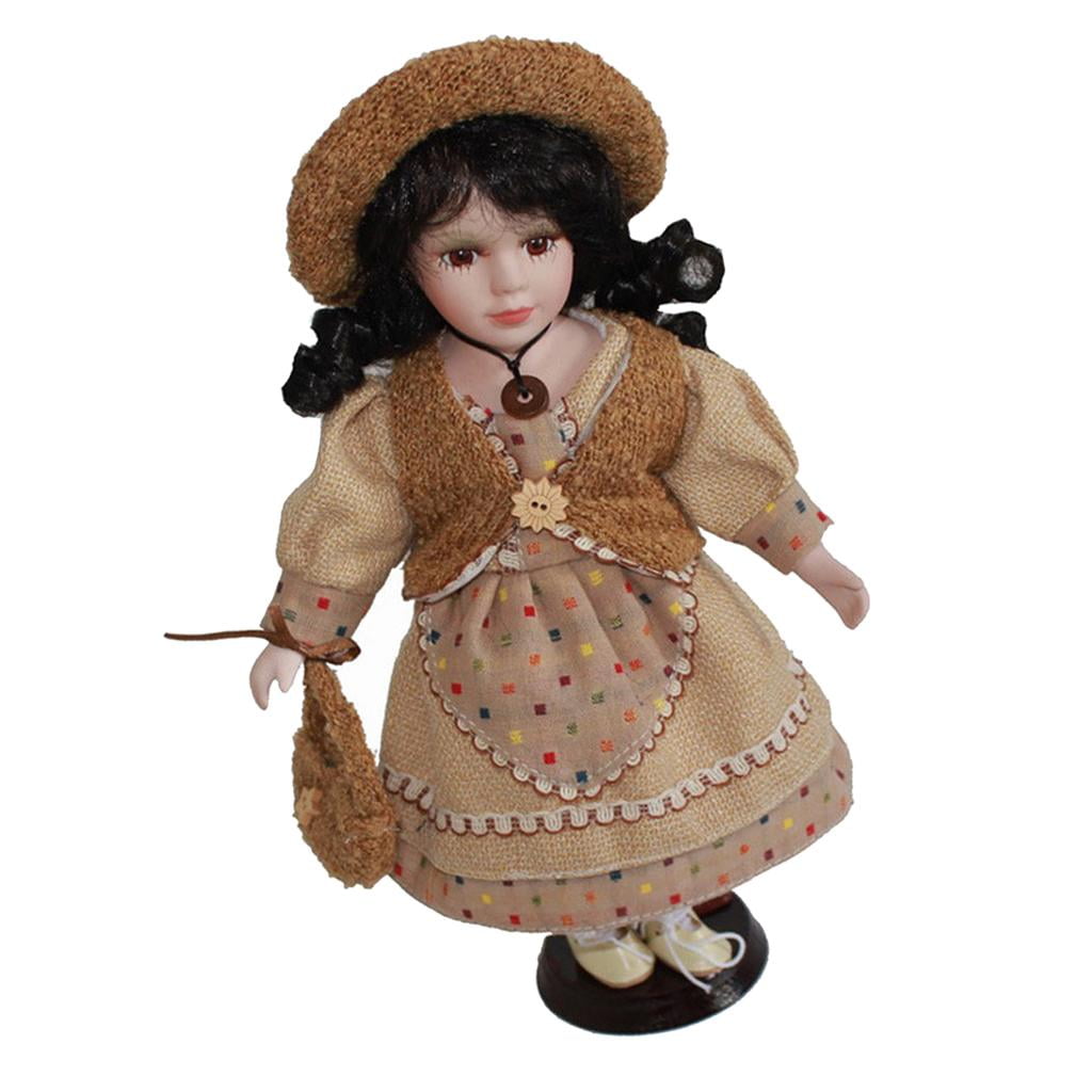Gilded Age Vintage Black Porcelain Dolls 12Inch Porcelain Doll