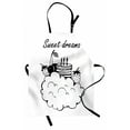 thumbnail image 1 of Sweet Dreams Apron Doodle Style Birthday Cake with Berry Fruits on a Cloud Monochrome Design, Unisex Kitchen Bib Apron with Adjustable Neck for Cooking Baking Gardening, Black and White, by Ambesonne, 1 of 3