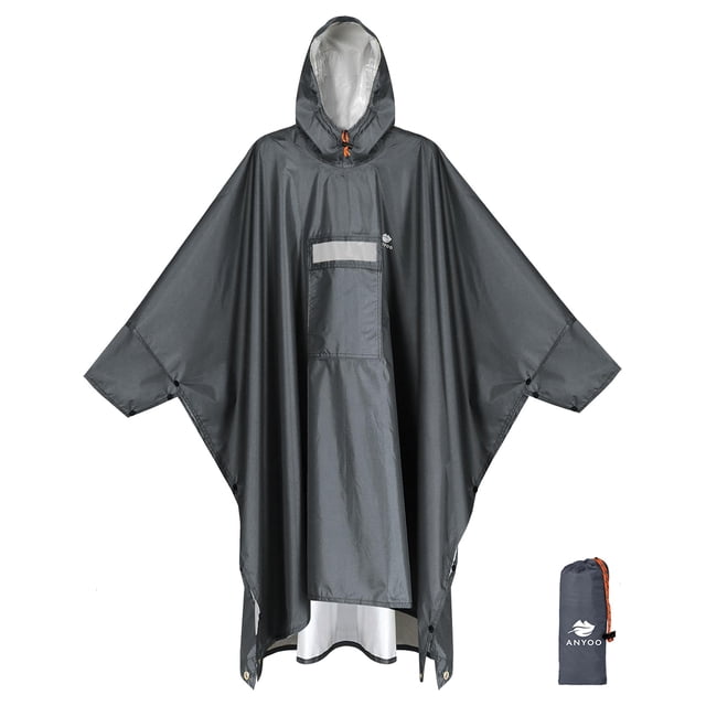 Poncho de lluvia ANYOO con capucha, impermeable y ligero para adultos