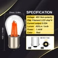thumbnail image 2 of Ruiandsion 1156 LED Bulbs 48V AC/DC Red ,Used for Car Side Light, Tail Light,2pcs, 2 of 10