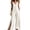 White, variant on MexChoioe Womens Sleeveless Linen Jumpsuits Button Front Wide Leg Jumpsuit Side Slit Casual Overalls with Pockets