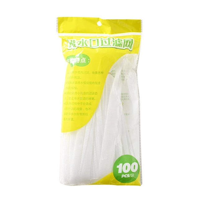 Sac de Filtre de Vidange Sac de Filtre de Vidange Couvercle de Vidange Filet de Filtre de Vidange 100 Pcs/ensemble Sac en Maille Jetable pour Évier de Cuisine Récupérateur de Résidus