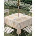 thumbnail image 3 of Square Outdoor Tablecloth with Umbrella Hole Beige Boho Floral Outside Table Cloth Waterproof Patio Table Cover Vintage Ethnic Tribe Abstract Art Zipper Tablecloths for Picnic Camping 54x54 Inch, 3 of 8