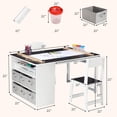 thumbnail image 4 of EastVita Kids Art Table with 2 Chairs Toddler Craft and Play Wood Activity Table with Storage Bins Drawing Desk and Study Table, 4 of 7
