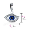 thumbnail image 4 of CHOK Bling Jewelry Crystal Blue Evil Eye Protection Dangle Charm Bead .925 Sterling Silver, 4 of 4