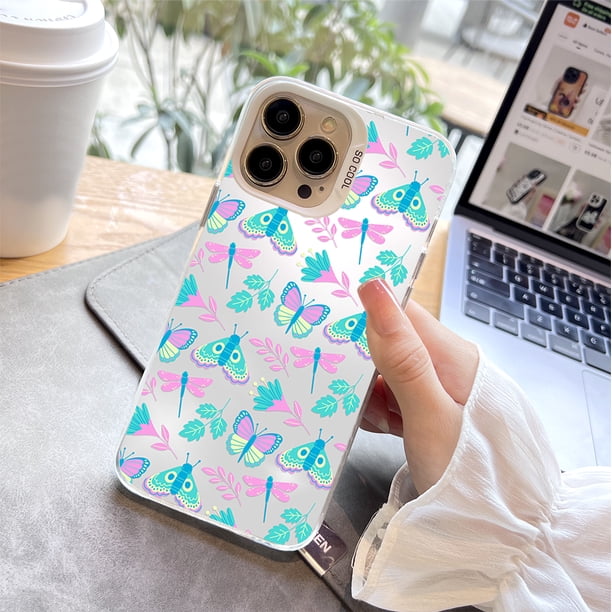 Mantenga su iPhone seguro y moderno con una cubierta plateada colorida y mate de doble capa con diseño de dibujos animados para iPhone 15 Pro Max 14 13 12 Pro 11