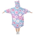 thumbnail image 2 of Wearable Blanket Hoodie for Peach Blossoms Flannel Hooded Blanket with Pockets and Sleeves Suitable, 2 of 7