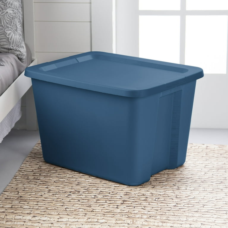Sterilite 18 Gallon Tote Box Plastic Shallow Blue