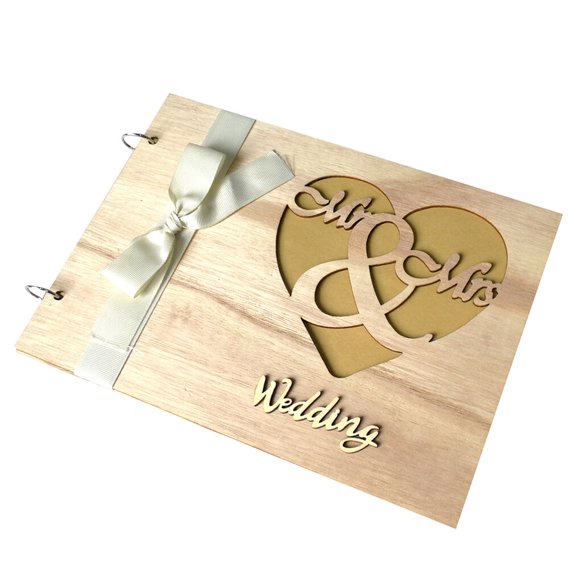 kurtrusly Wedding Guestbook Wooden Wedding Guest Book Hollow-Out Tree Wedding Wedding photo album Memory Book Wedding Photo Album