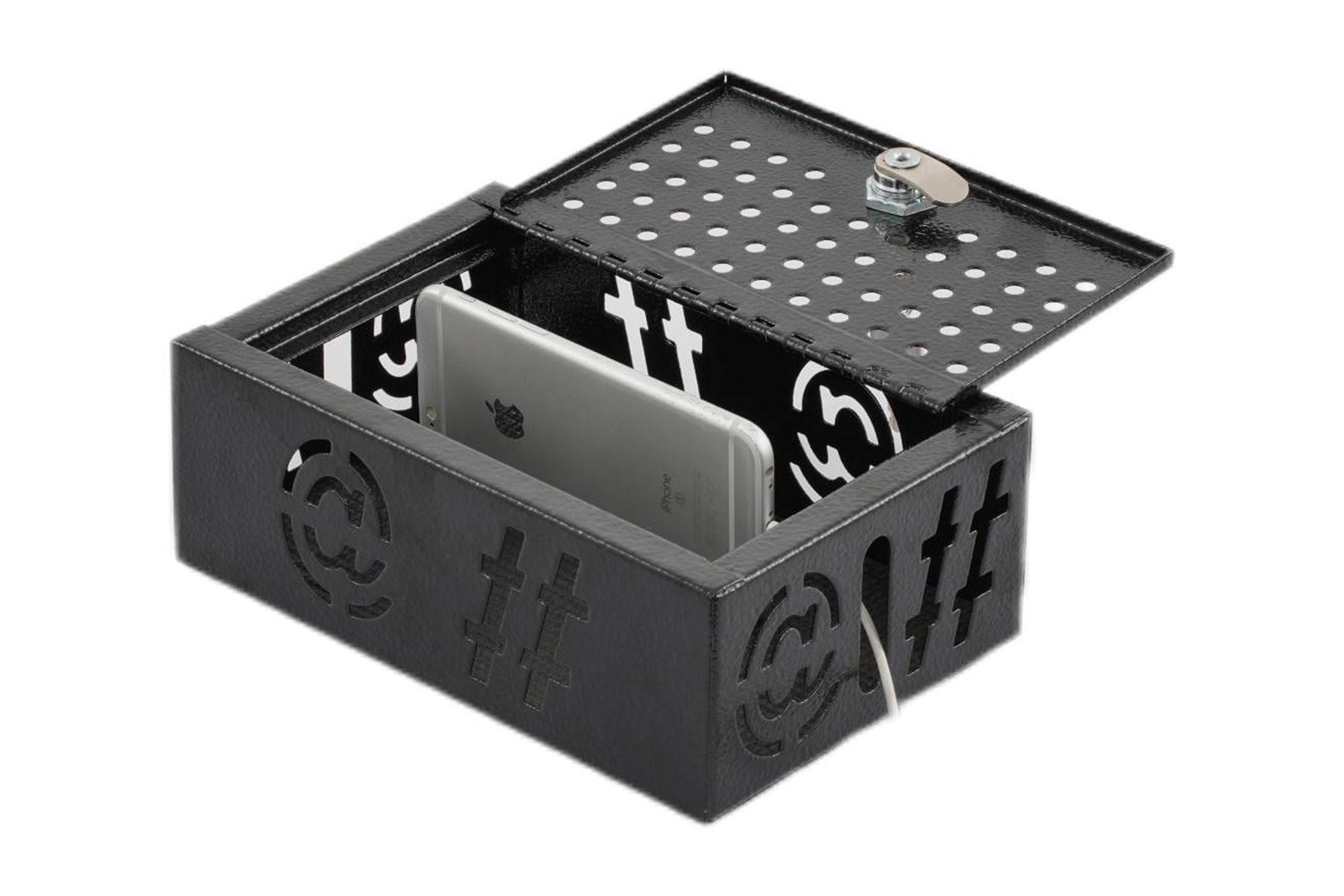 EASY LIFE PRODUCTS  Cell Phone Lock Box, Smart Phone Downtime Box, classroom, gymbox, standard safe with key, 8.25x5.5x2.5 inches (black)