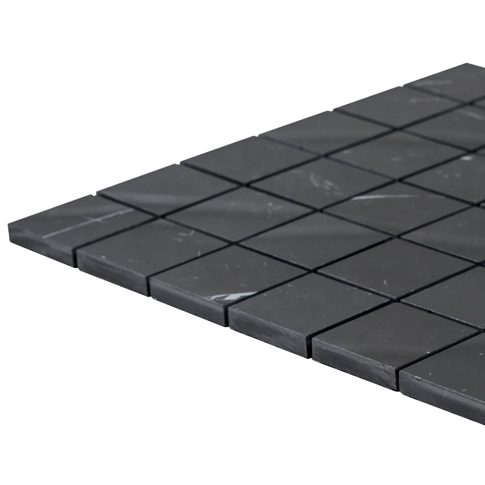 The Tile Life Penthouse 2" x 2" Nero Marquina Matte Porcelain Mosaic Floor and Wall Tile Case of 9